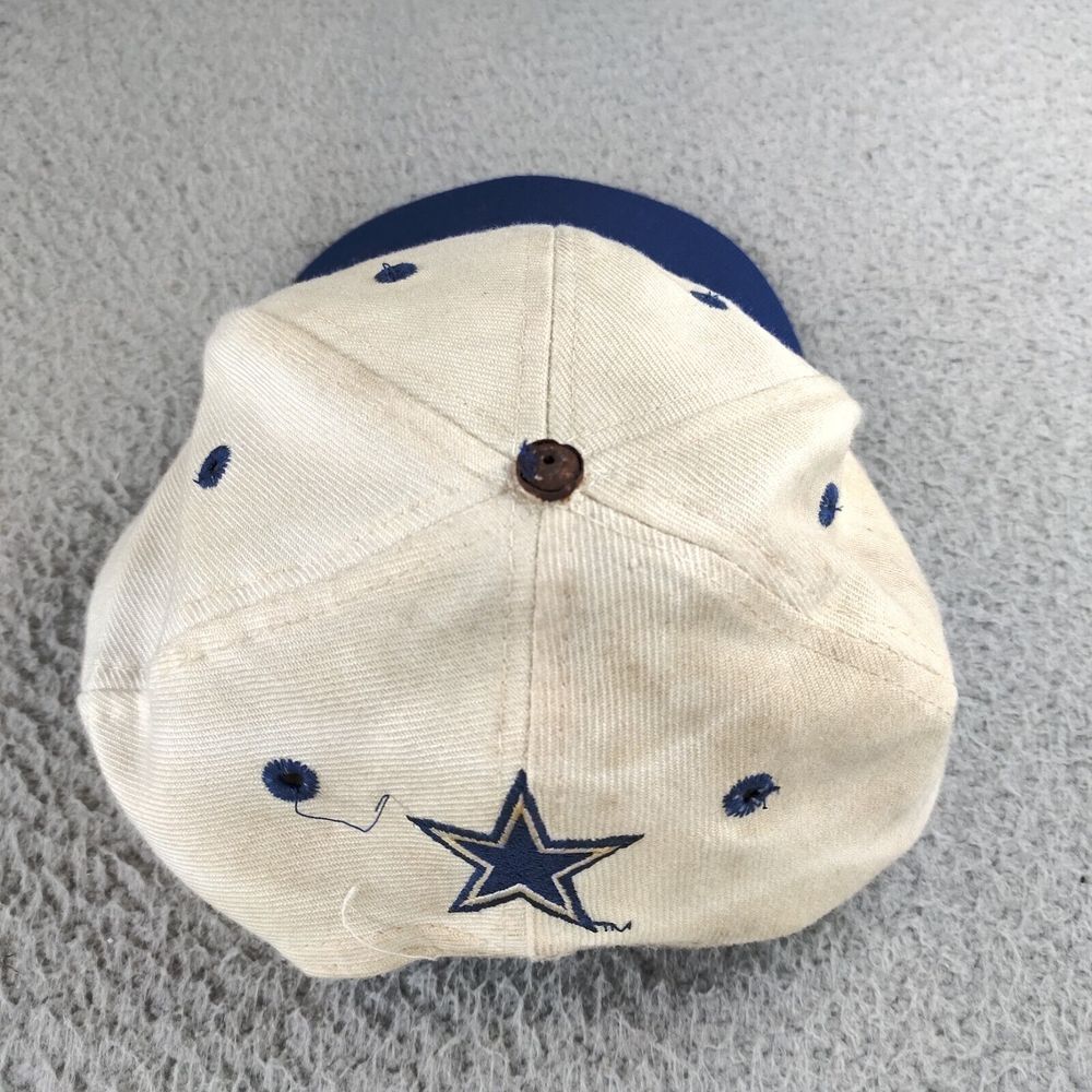 Vintage 1990s Dallas Cowboys Eastport Big Star Script Logo Snapback Hat Spellout - Picture 8 of 16